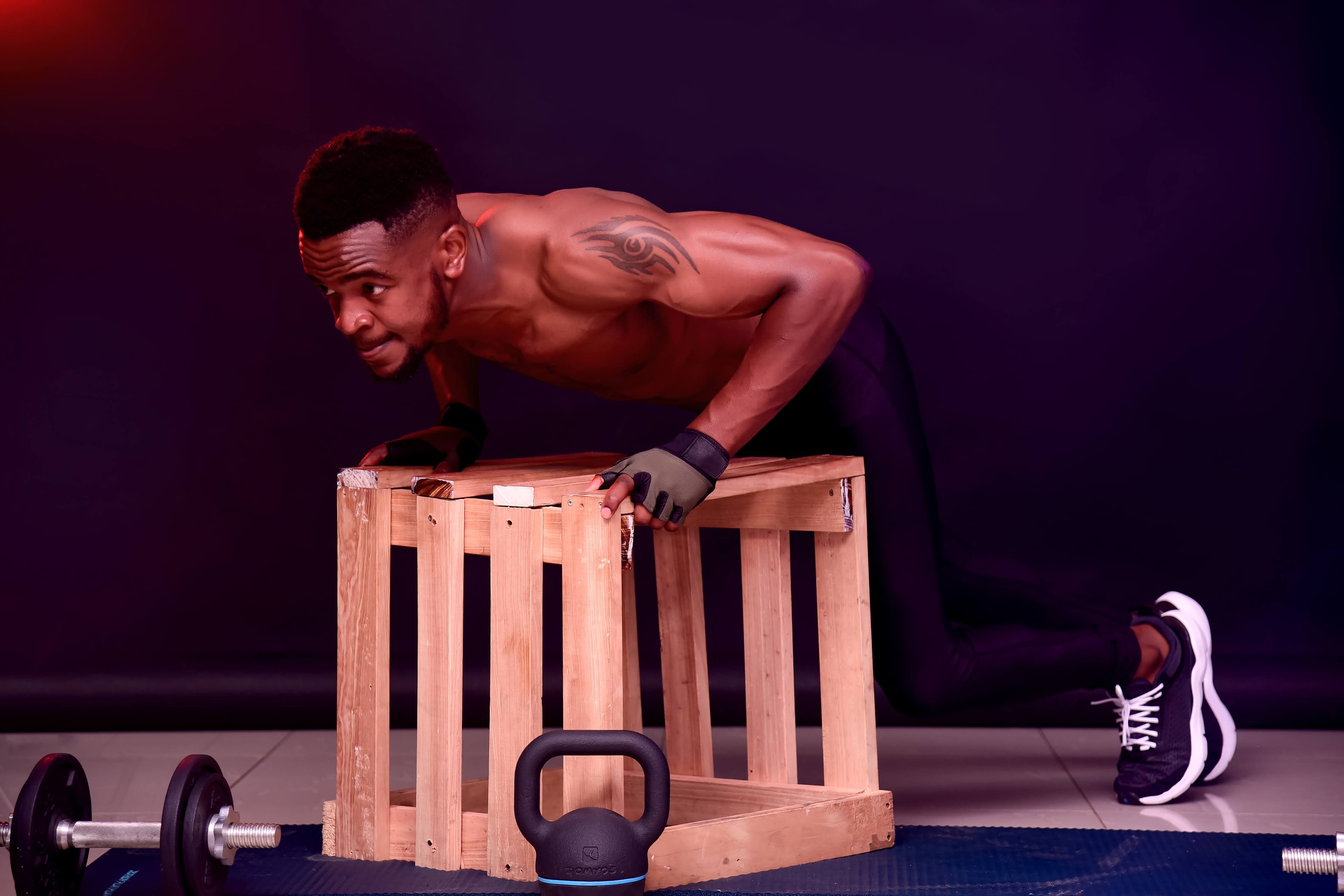 Wandera performing an intense strength exercise